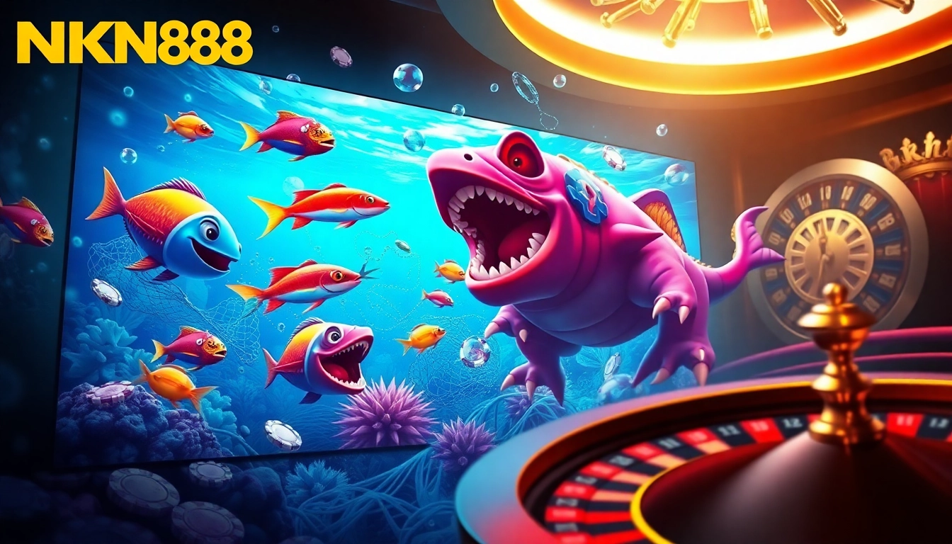 Bắn Cá NK88 offers exciting gameplay with vibrant visuals of underwater boss hunting and advanced weaponry.
