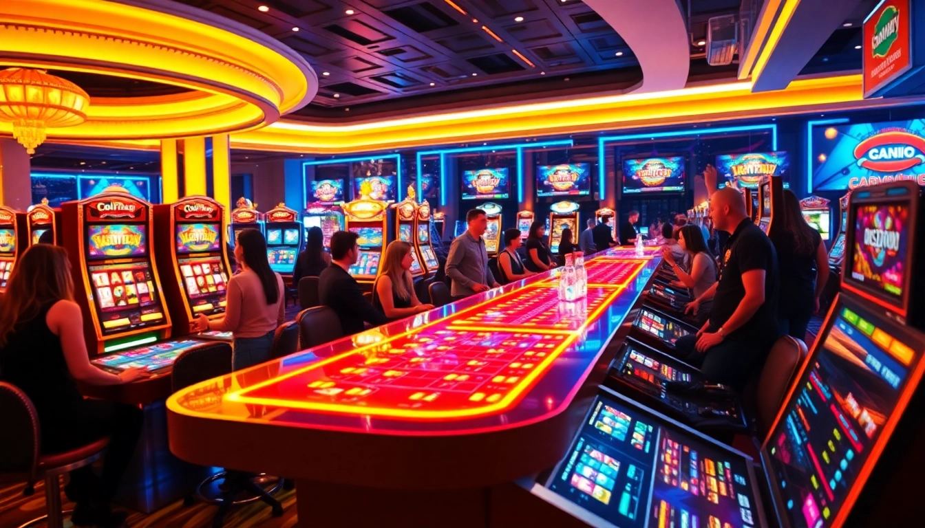 Experience the exciting atmosphere of ev88win.live, showcasing vibrant online casino games and players immersed in action.