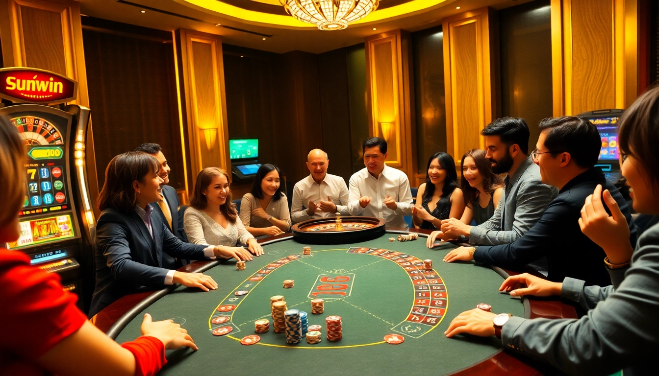 Experience the thrill of sunwin at a luxurious casino poker table.