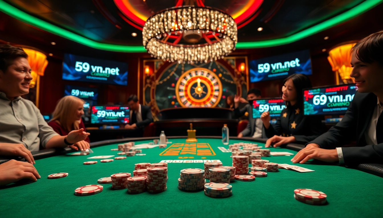 Engaged players at a poker table enjoying the thrill of gaming on 69vn.gb.net.
