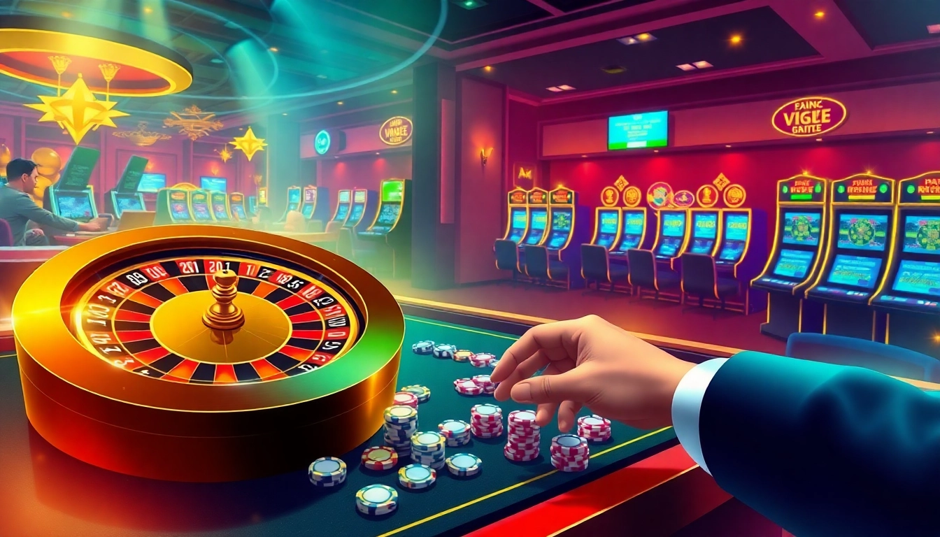 Experience the excitement of trang chủ rikbet with vibrant casino games, poker chips, and roulette.