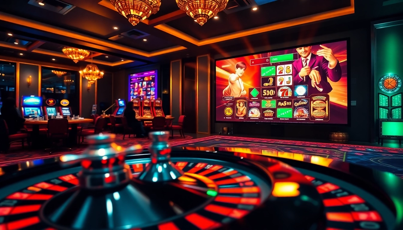 Experience thrilling gameplay with okfun88 at a vibrant online casino featuring roulette, slots, and engaging players.