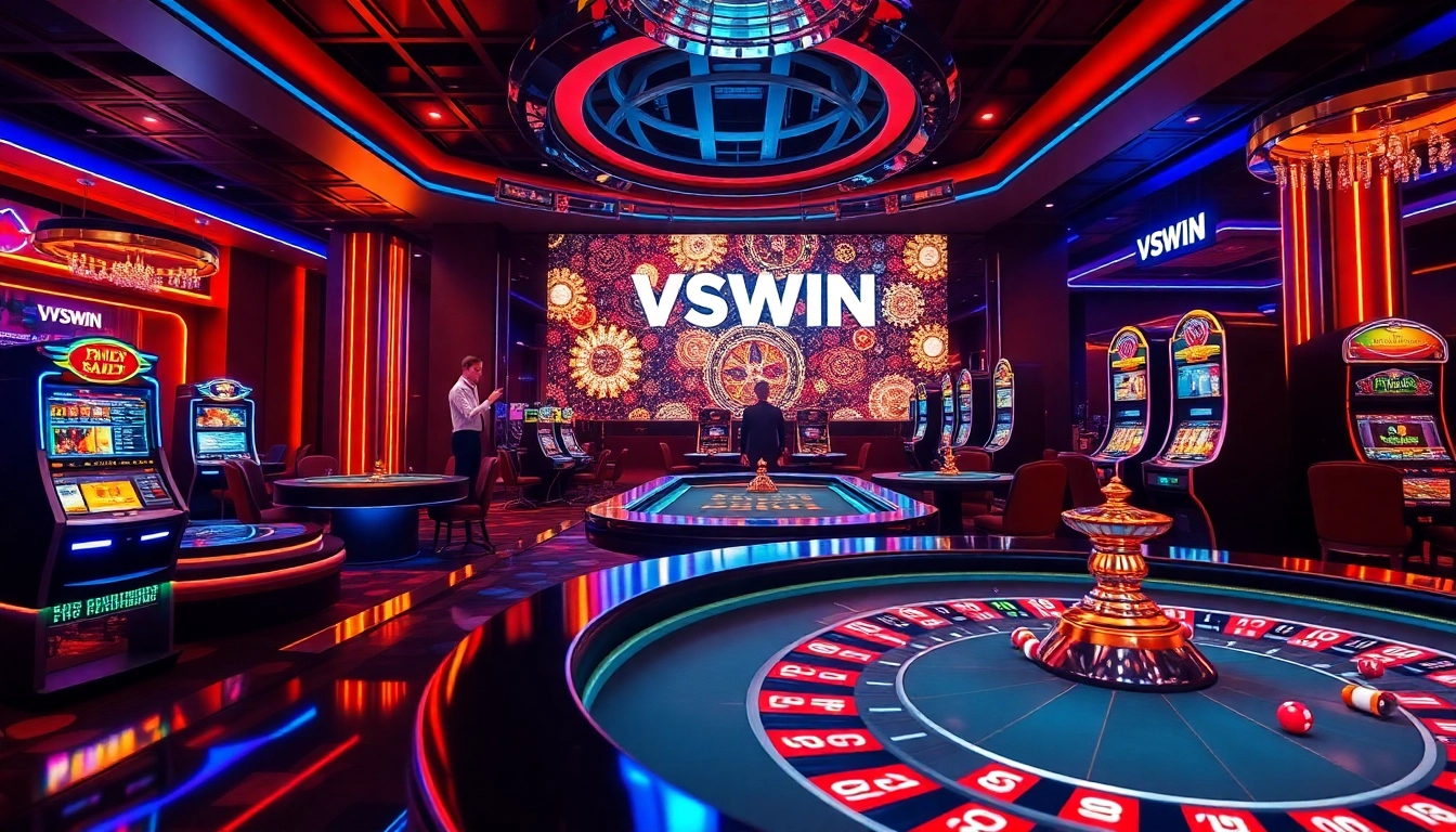 Experience thrilling gameplay at VSWIN with vibrant casino tables and engaging slot machines.