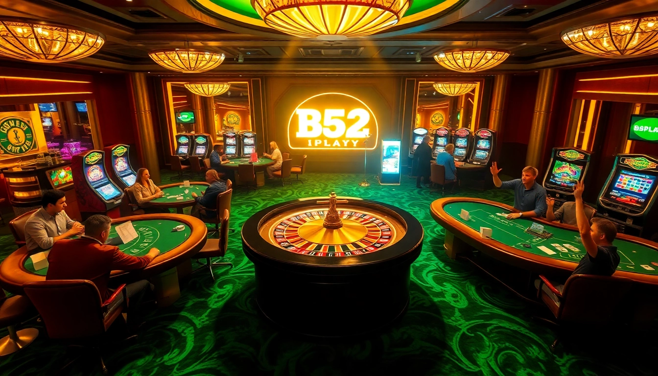 Experience the thrill of high-stakes gaming at B52 PLAY-themed casino tables.