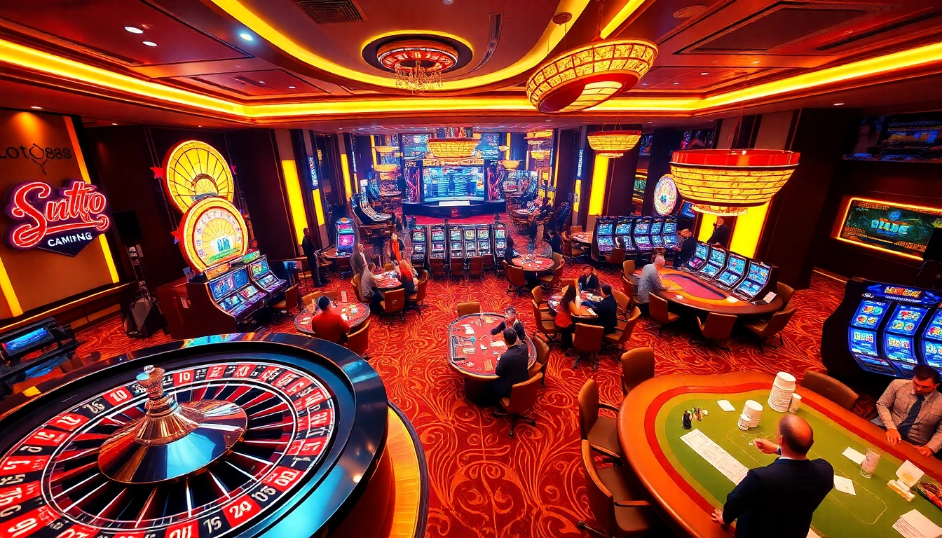 Loto188.gb.net engaging casino scene with lively roulette tables and excited players.
