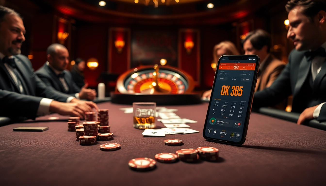 Experience the thrill of high-stakes poker at ok 365, with vivid cards and chips enhancing the excitement.