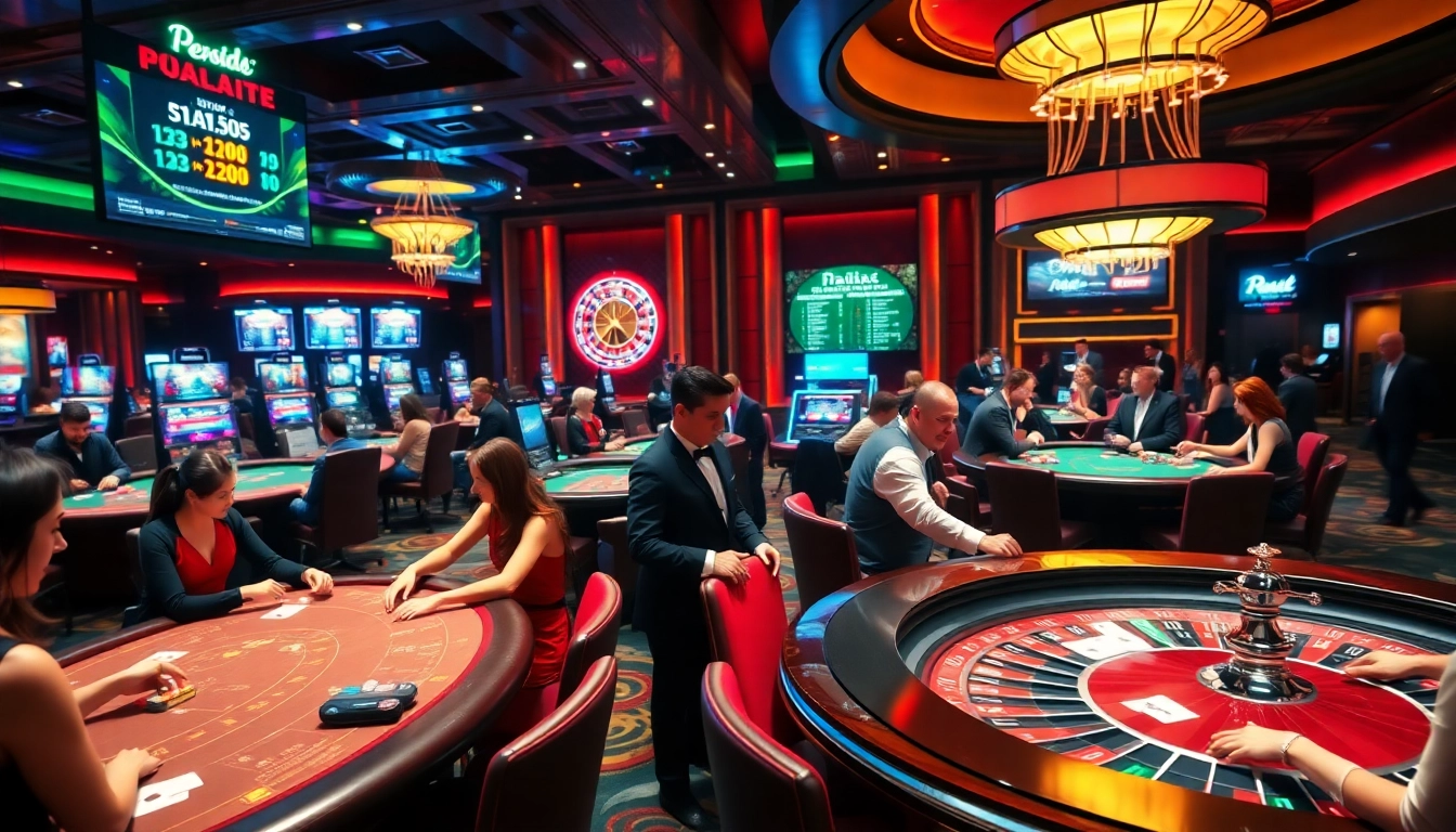 Players enjoying engaging games at F168 casino tables with cards and chips.