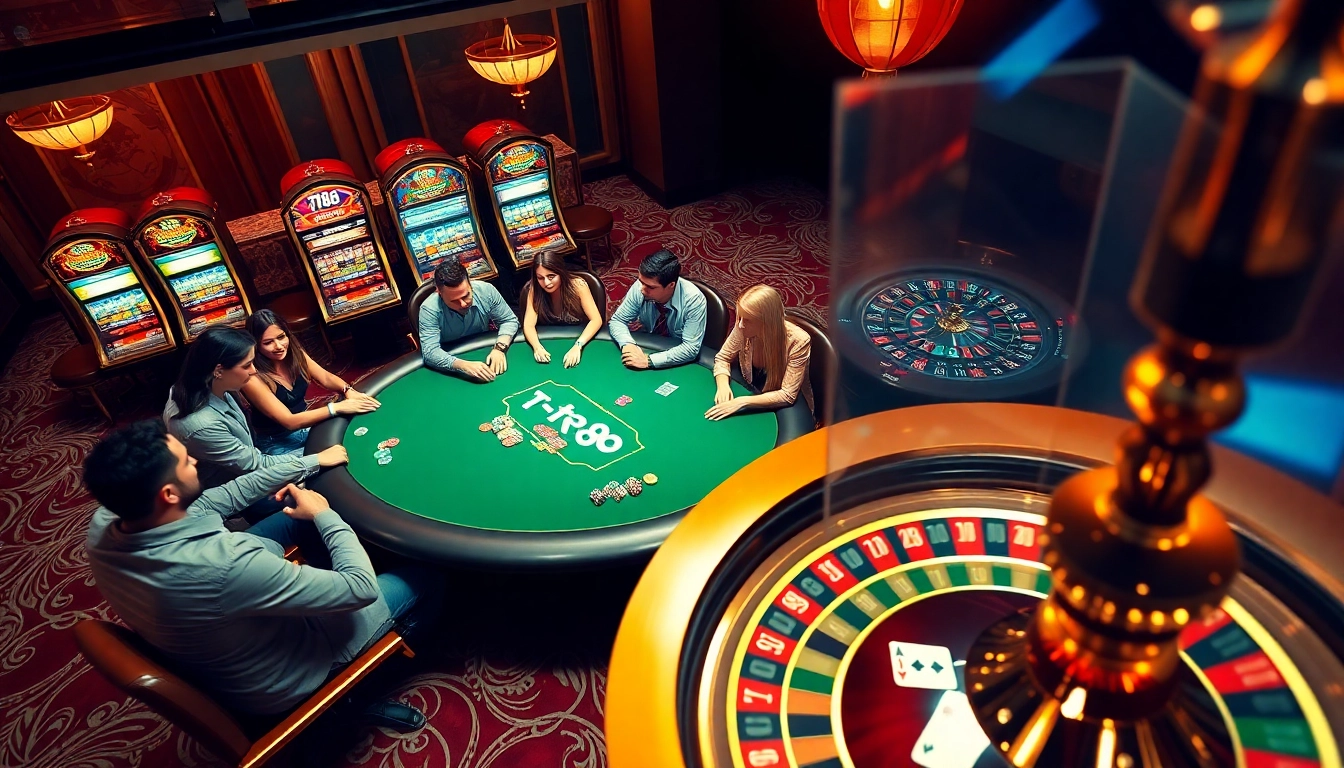 TR88 branding at an exciting poker game with vibrant casino elements.