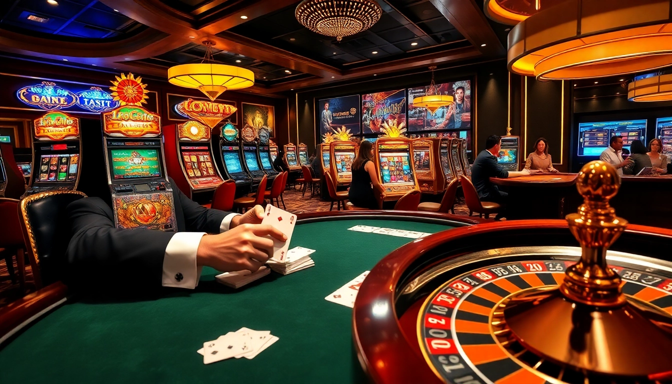 Rasakan sensasi toto togel di kasino yang meriah, dengan pemain, meja, dan mesin slot yang berwarna-warni.