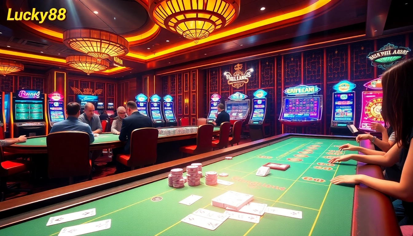 Experience the thrill of betting at cổng game lucky88 with vibrant casino elements and vivid action.