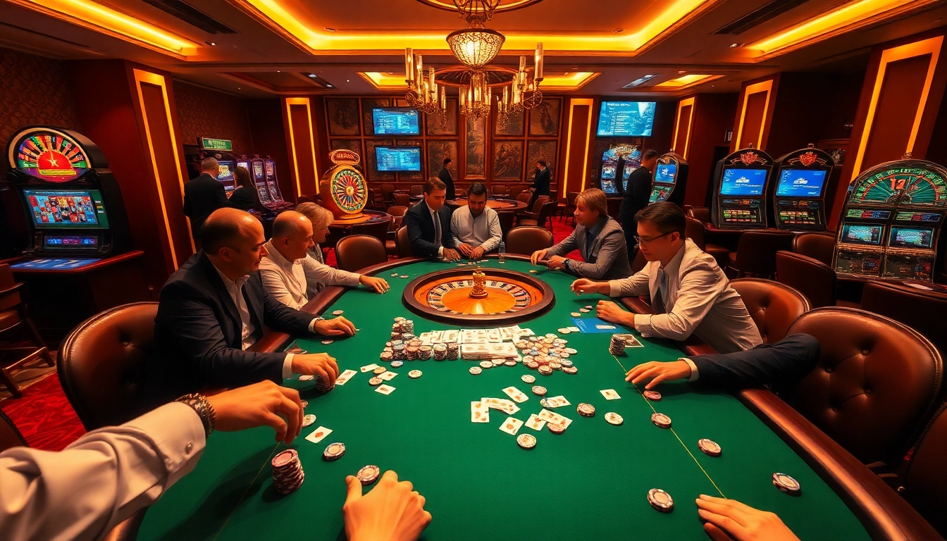 Bồ gà 789 poker table scene showcasing high-stakes betting and casino excitement.