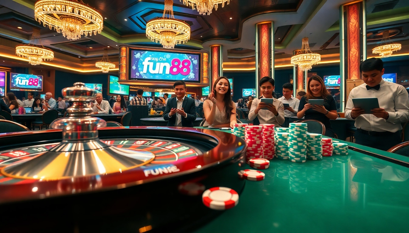 Experience the excitement of gaming at trang chủ fun88 with vibrant casino visuals and engaging players.