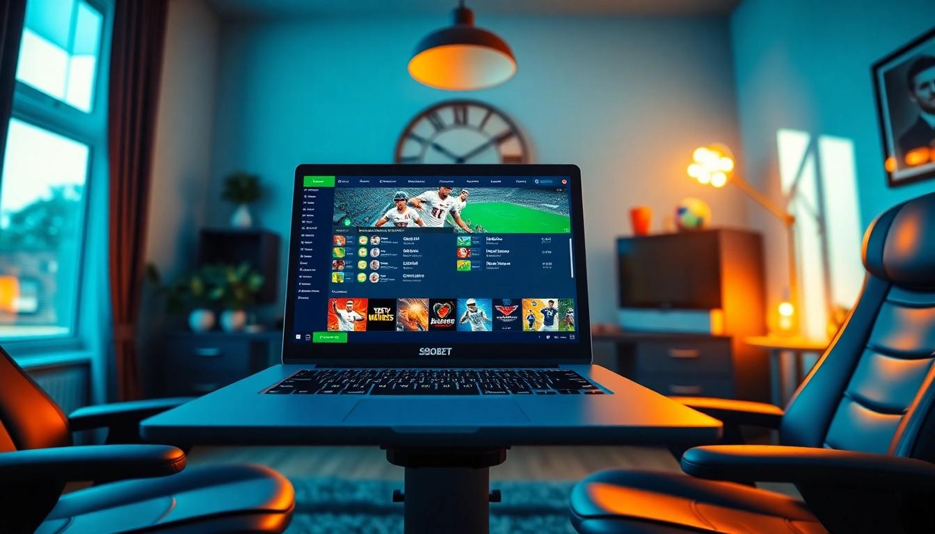Experience thrilling online betting at https://sbobet.day/ with dynamic sports events displayed on a laptop.