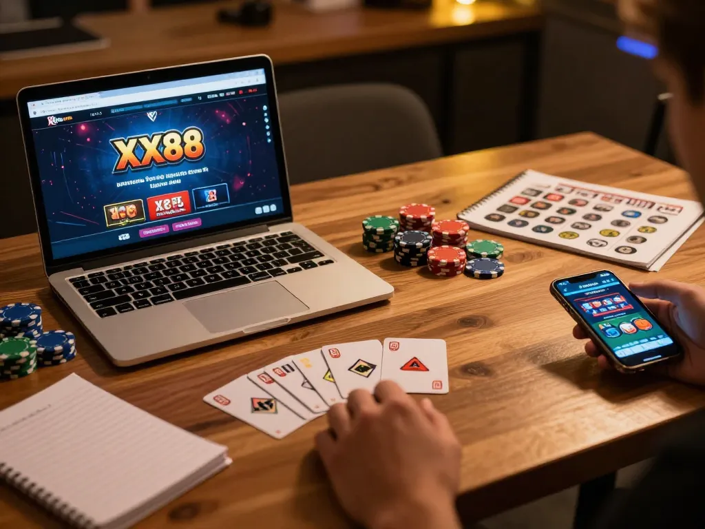 Experience top XX88 gaming strategies with an engaging home gaming setup focused on online casino play.